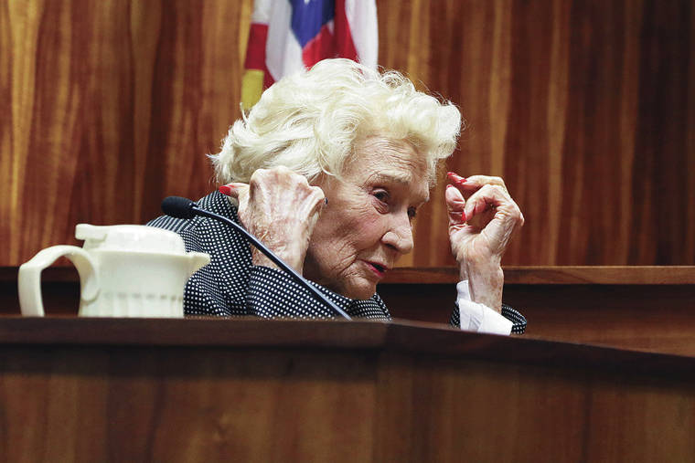 ASSOCIATED PRESS
                                Abigail Kawananakoa, 93, testified Monday in court that she doesn’t need anyone to handle her estate 
because she isn’t dead yet.