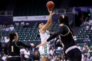 STAR-ADVERTISER
                                Hawaii’s Julissa Tago shot the ball during, Saturday, the first quarter of a game against Cal Poly, at the Stan Sheriff Center in Honolulu. Tago and junior forward Amy Atwell headed up the Big West postseason awards for the Hawaii women’s basketball team announced by the conference this morning.