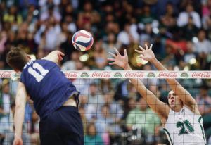 JAMM AQUINO / JAQUINO@STARADVERTISER.COM
                                Middle blocker Guilherme Voss and his Hawaii teammates will never know if they were good enough to bring the program a national championship.
