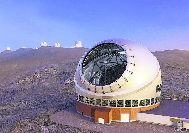 COURTESY PHOTO
                                An artist’s rendering of the Thirty Meter Telescope against a backdrop of other Mauna Kea telescopes.