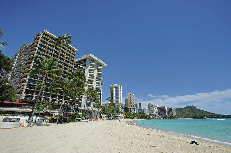 BRUCE ASATO / APRIL 9, 2020
                                On any given day in Waikiki before COVID-19, there were approximately 88,000 tourists, 28,000 workers and 25,000 residents. Since March 26, when Gov. David Ige imposed a mandatory 14-day self-quarantine for trans-Pacific passengers, only 1,690 visitors have come into Oahu, and not all of them have been Waikiki bound.