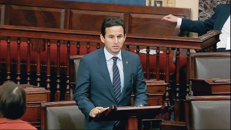 SENATE TELEVISION VIA ASSOCIATED PRESS / FEB. 3, 2020
                                Sen. Brian Schatz has issued useful releases about accessing federal services in the COVID-19 pandemic, but he’s no slouch at the “calling on” press releases either.