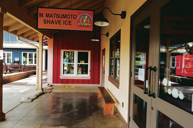 JAMM AQUINO / JAQUINO@STARADVERTISER.COM
                                Normally bustling with tourists, longtime North Shore business Matsumoto Shave Ice remained closed Saturday due to the COVID-19 pandemic.