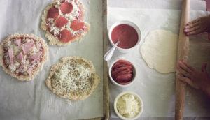COURTESY MARIKO JACKSON
                                Flatbread pizzas are a good DIY project for kids.