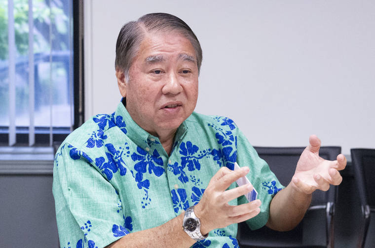 CRAIG T. KOJIMA / JULY 17
                                Mark Mugiishi, president and CEO of the Hawaii Medical Service Association, announced the reopening timetable Monday.