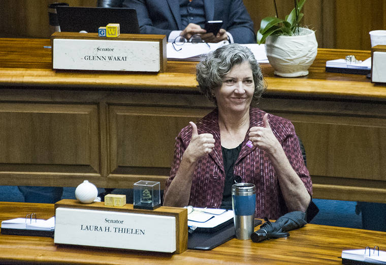 CINDY ELLEN RUSSELL / 2018
                                State Sen. Laura Thielen wonders why the governor isn’t proposing anything with the CARES money to help the “people in Hawaii that are hurting.”