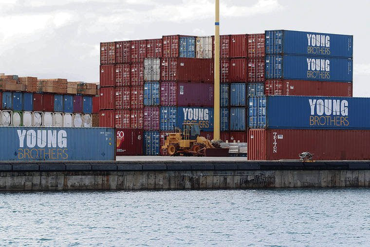 GEORGE F. LEE / GLEE@STARADVERTISER.COM 
                                Young Brothers, Hawaii’s only regulated interisland ocean cargo company, is seeking relief from the state to avoid ceasing operations. Young Brothers containers were stacked at Piers 39 and 40 on Tuesday.