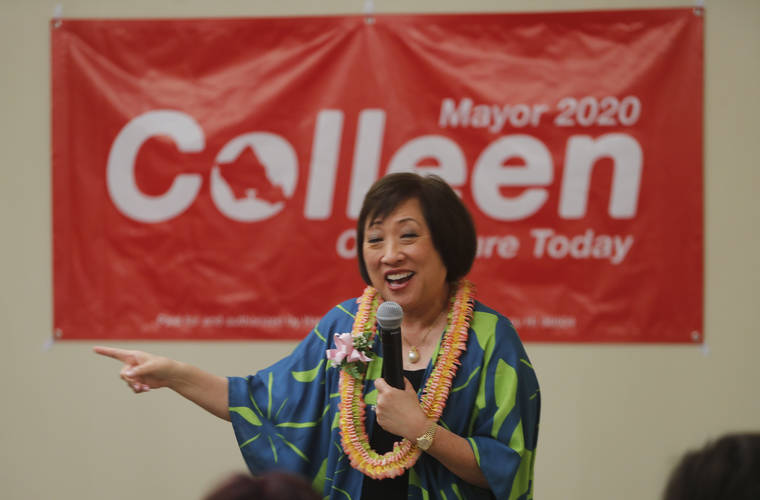 DENNIS ODA / FEB. 29
                                Colleen Hanabusa announced her candidacy for Honolulu mayor in Kalihi.