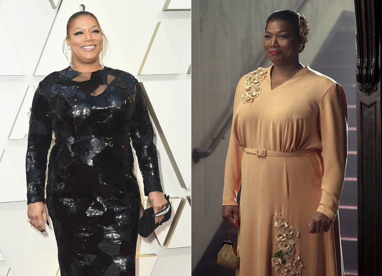 NETFLIX VIA AP
                                This combination photo shows actress-singer Queen Latifah at the Oscars in Los Angeles on Feb. 24, 2019, left, and Queen Latifah portraying “Gone With the Wind” actress Hattie McDaniel in a scene from the Netflix series “Hollywood.”