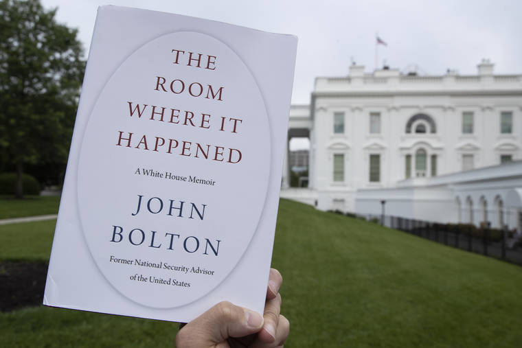 ASSOCIATED PRESS
                                A copy of “The Room Where It Happened,” by former national security adviser John Bolton, is photographed at the White House on June 18.