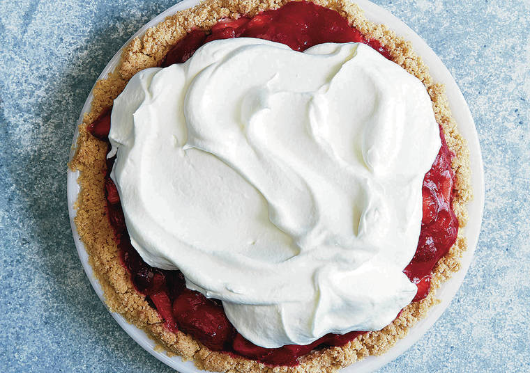 NEW YORK TIMES
                                A crunchy shortbread crust and a cloud of freshly whipped cream makes this delightfully fresh pie reminiscent of strawberry shortcake.