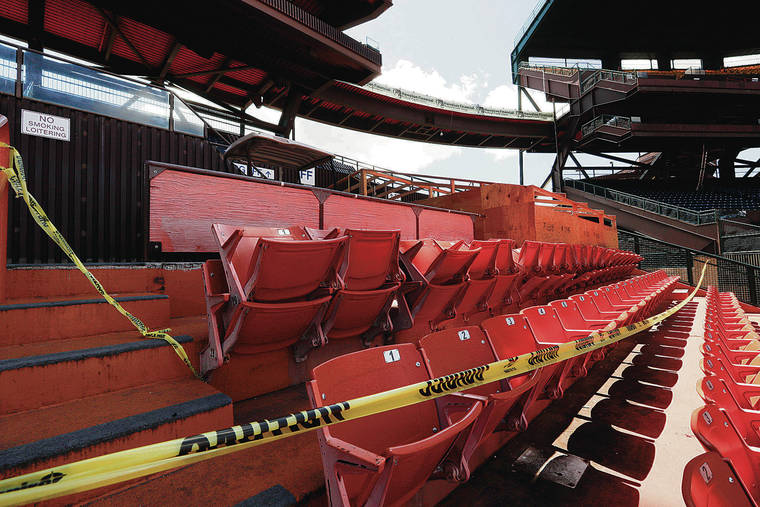 CINDY ELLEN RUSSELL / CRUSSELL@STARADVERTISER.COM / March 2019
                                A section of Aloha Stadium was cordoned off for work on the concourse concrete deck in March 2019.
