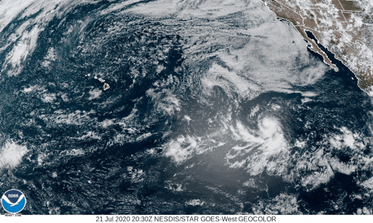 CIRA/NOAA
                                A series of satellite images of Tropical Storm Douglas, taken between Tuesday ay 8:30 a.m. and today at 12:20 a.m.