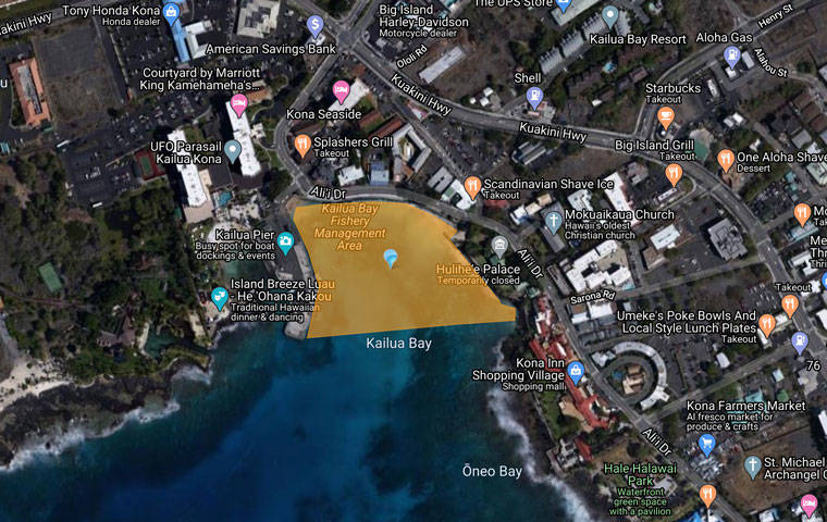 COURTESY HAWAII DEPARTMENT OF HEALTH Approximately 20,000 gallons of wastewater was discharged today in Kailua Bay in Kona, Hawaii island.