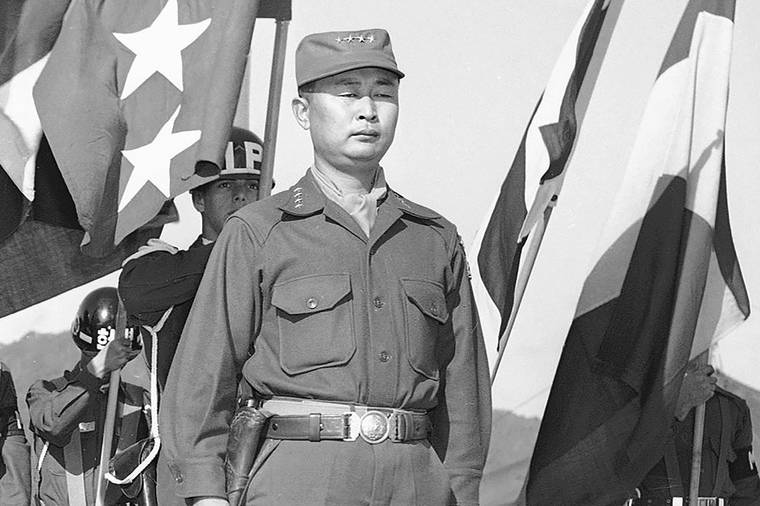 ASSOCIATED PRESS / OCT. 29, 1953 Gen. Paik Sun-yup is seen on a reviewing stand in South Korea in 1953. Former South Korean army Gen. Paik who was celebrated as a major war hero for leading troops in several battle victories against North Korean soldiers during the 1950-53 Korean War, has died. He was 99.