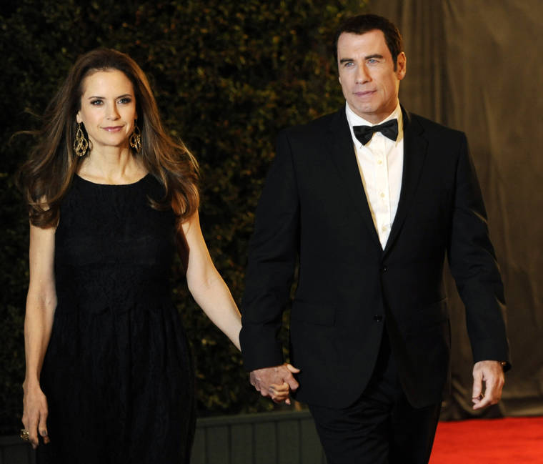ASSOCIATED PRESS / NOV. 12, 2011
                                Actress Kelly Preston and her husband John Travolta arrive at the Academy of Motion Picture Arts and Sciences’ 2011 Governors Awards, in Los Angeles in 2011. Preston, whose credits included the films “Twins” and “Jerry Maguire,” died Sunday, her husband John Travolta said.