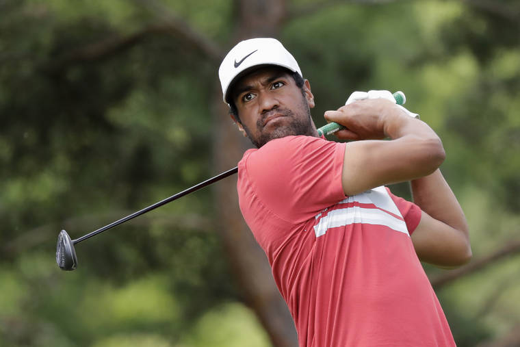 ASSOCIATED PRESS
                                Tony Finau hits from the second tee during the second round of the Memorial golf tournament today in Dublin, Ohio.
