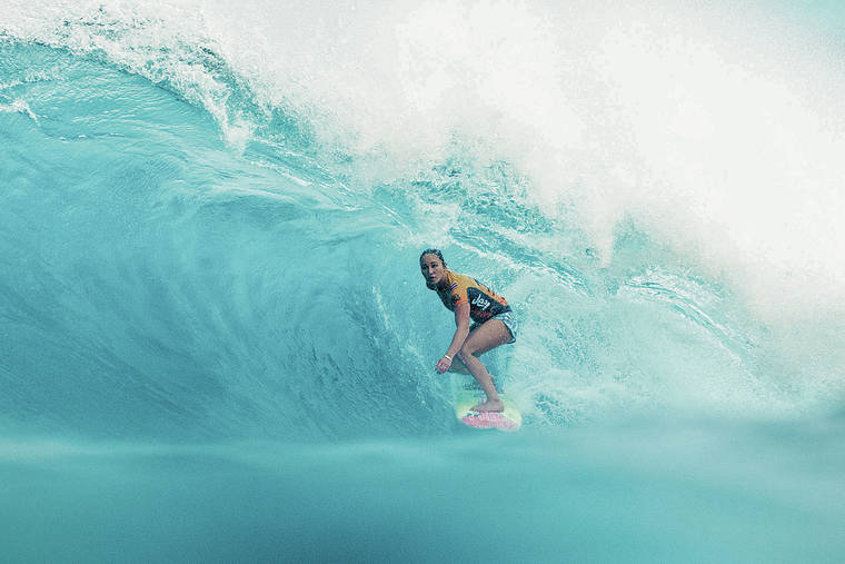 COURTESY WORLD SURF LEAGUE
                                Three-time WSL champion Carissa Moore won her fourth world title Dec. 2 at the 2019 Lululemon Maui Pro at Honolua Bay in Maui.