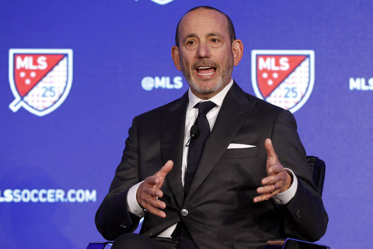 ASSOCIATED PRESS
                                Major League Soccer Commissioner Don Garber speaks during the Major League Soccer 25th Season kickoff event in New York in February. Major League Soccer will resume its season once the MLS is Back tournament in Florida wraps up. The league’s 26 teams will each play 18 games, with the first between FC Dallas and Nashville set for Aug. 12.