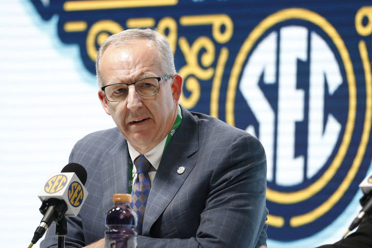 ASSOCIATED PRESS
                                Southeastern Conference Commissioner Greg Sankey announced, March 11, that fans will not be allowed in the arena to watch NCAA college basketball games in the SEC tournament in Nashville, Tenn. After the Power Five conference commissioners met, Sunday, to discuss mounting concern about whether a college football season can be played in a pandemic, players took to social media to urge leaders to let them play.