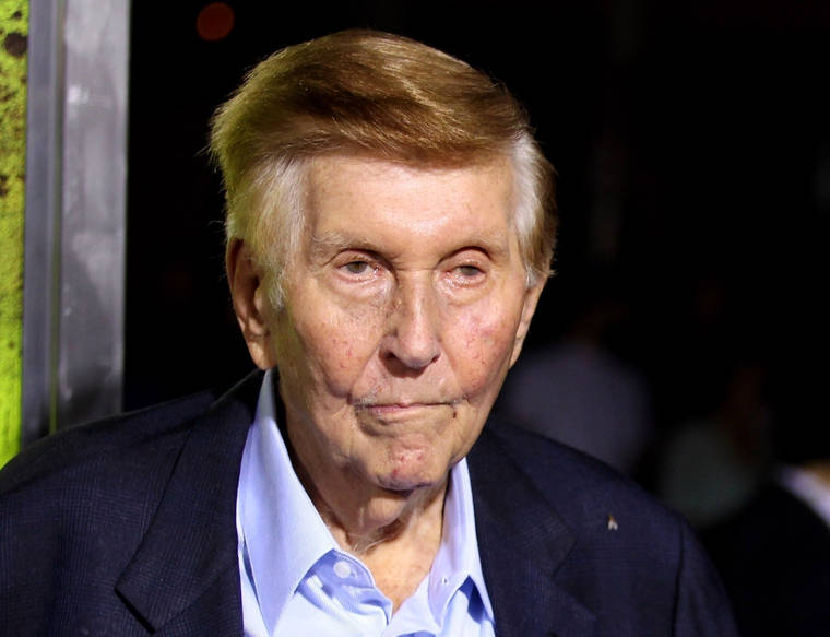 MATT SAYLES/INVISION/ASSOCIATED PRESS
                                Sumner Redstone attended the premiere of “Seven Psychopaths,” in Oct. 2012, in Los Angeles. Redstone, the strong-willed media mogul whose public disputes with family members and subordinates made him a feared operator in Hollywood, died today.
