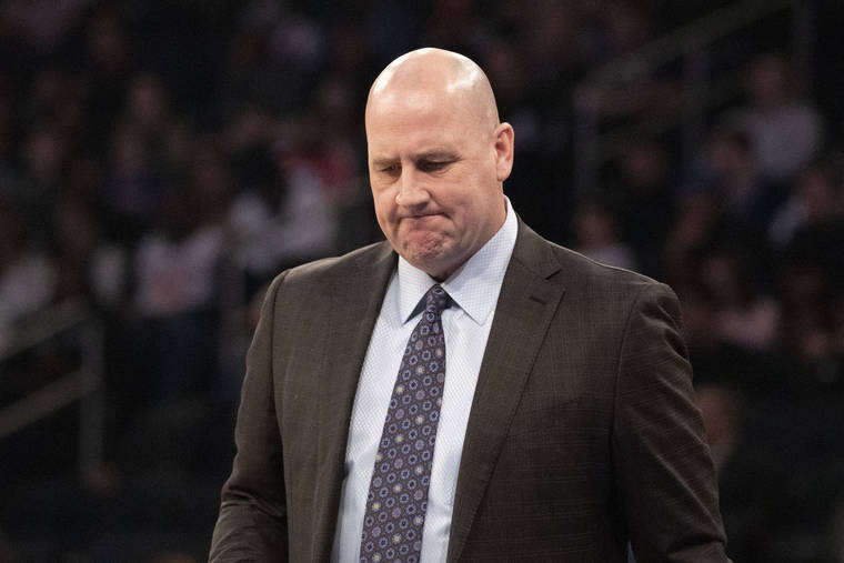 ASSOCIATED PRESS
                                Chicago Bulls head coach Jim Boylen prepared for a team timeout, Feb. 29, during the first half of a game against the New York Knicks, in New York. The Chicago Bulls fired coach Jim Boylen, today, as the new front office begins its remake of a team that missed the playoffs again.