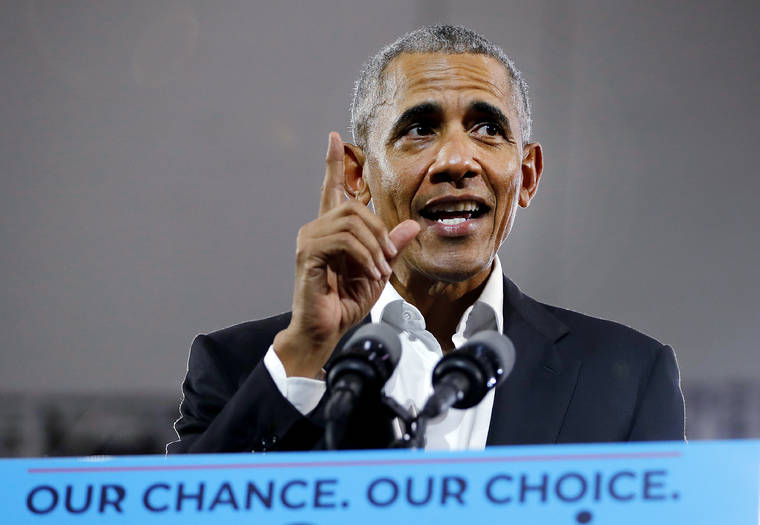 ASSOCIATED PRESS
                                Former President Barack Obama stepped on stage to speak, in Nov. 2018, during a campaign rally for Georgia gubernatorial candidate Stacey Abrams at Morehouse College in Atlanta. Since leaving the White House nearly four years ago, former President Barack Obama has repeatedly called for a new generation of political leaders to step up.
