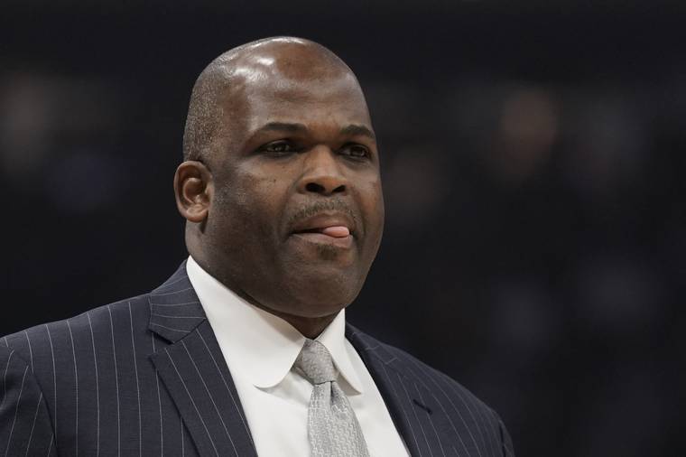 ASSOCIATED PRESS
                                Indiana Pacers head coach Nate McMillan reacts during the first half of an NBA basketball game against the Milwaukee Bucks, in Milwaukee, in March. The Indiana Pacers fired coach Nate McMillan less than three weeks after announcing he would keep the job for two more years. Team officials made the announcement 48 hours after the Pacers suffered their second straight first-round sweep.