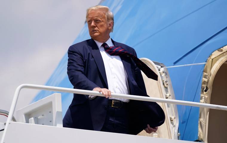 ASSOCIATED PRESS
                                President Donald Trump boarded Air Force One for a trip to visit the Bioprocess Innovation Center at Fujifilm Diosynth Biotechnologies in Morrisville, N.C., July 27, in Washington. A Manhattan prosecutor trying to get President Donald Trump’s tax returns told a judge today that he was justified in demanding them, citing public reports of “extensive and protracted criminal conduct at the Trump Organization.”