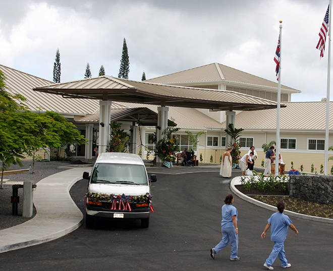 ASSOCIATED PRESS / 2007
                                Two patients with COVID-19 at the Yukio Okutsu State Veterans Home have died amid an outbreak at the facility, officials said today. The nursing home and adult day care center on the grounds of Hilo Medical Center is shown here at its opening in 2007.