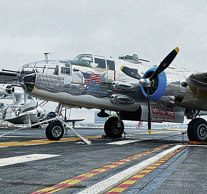 COURTESY PRESCOTT FOUNDATION
                                The B-25 Mitchell bomber “Old Glory”.