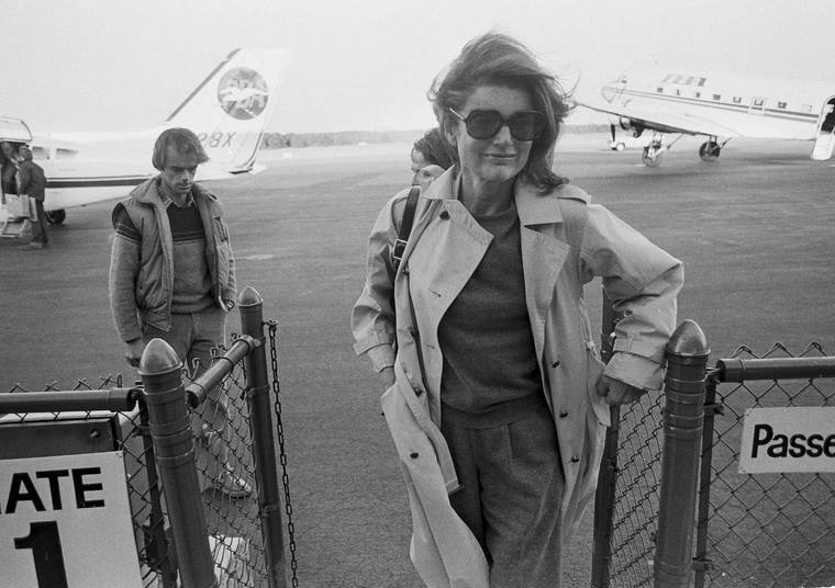ASSOCIATED PRESS
                                Jacqueline Kennedy Onassis arrives at the Barnstable Airport, in Hyannis, Mass., in 1983. The Martha’s Vineyard estate of the former first lady is being sold to a pair of nonprofits that plan on turning the property into conservation land open to the public, officials said today.