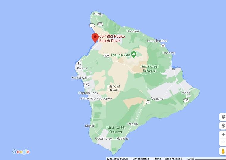 GOOGLE MAPS
                                Puako on Hawaii island. A 70-year-old woman was in stable condition after being bitten by a shark while snorkeling on Hawaii island.
