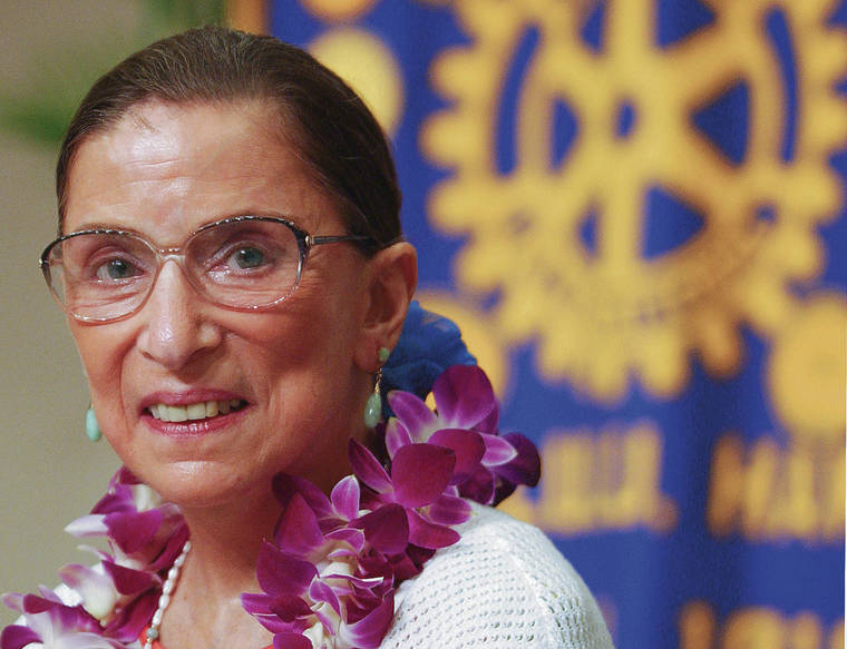 STAR-ADVERTISER / 2004
                                Above, Ginsburg listened to questions from the audience during a Rotary Club of Honolulu luncheon at the Sheraton Waikiki Hotel on Feb. 10, 2004.
