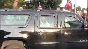 ASSOCIATED PRESS
                                In this image from video, President Donald Trump drives past supporters gathered outside Walter Reed National Military Medical Center in Bethesda, Md., today. Trump was admitted to the hospital after contracting COVID-19.
