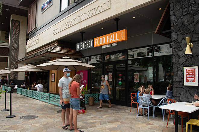 CRAIG T. KOJIMA / CKOJIMA@STARADVERTISER.COM
                                The economic toll of the coronavirus pandemic continues to hit the restaurant industry particularly hard. The Street Food Hall at the International Market Place in Waikiki is closing permanently on Nov. 8, the owners announced last week.