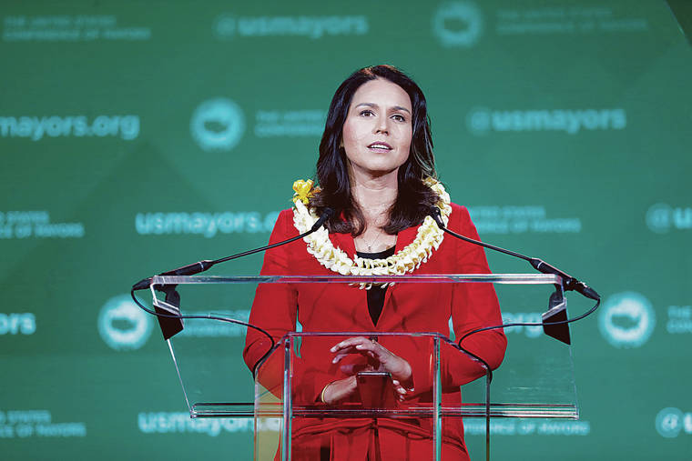 CINDY ELLEN RUSSELL / 2019
                                U.S. Rep. Tulsi Gabbard was given a 41% unfavorable vote in the Hawaii Poll.