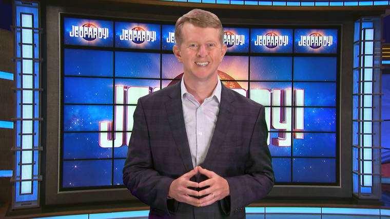 COURTESY JEOPARDY! VIA AP
                                Ken Jennings, a 74-time champion, on the set of the popular quiz show.