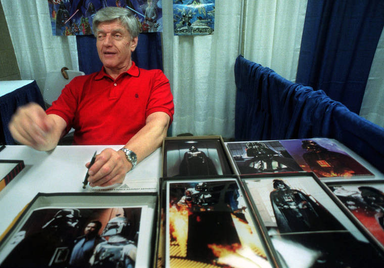 ASSOCIATED PRESS
                                Dave Prowse, the original Darth Vader from the “Star Wars Trilogy,” poses during the New York Comic and Fantasy Creators Convention in 1999. The British actor, Prowse who played Darth Vader in the original Star Wars trilogy, died Saturday, according to an announcement by his agent.