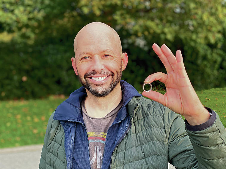 COURTESY CHRIS TURNER
                                Actor Jon Cryer shows his recovered wedding ring, which he lost while filming in Vancouver, British Columbia.