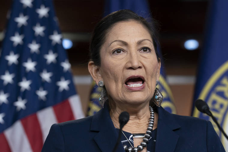 ASSOCIATED PRESS / MARCH 5
                                Rep. Deb Haaland, D-N.M., Native American Caucus co-chair, speaks to reporters about the 2020 Census on Capitol Hill in Washington. President-elect Joe Biden plans to nominate Haaland as interior secretary. The historic pick would make her the first Native American to lead the powerful federal agency that has wielded influence over the nation’s tribes for generations.
