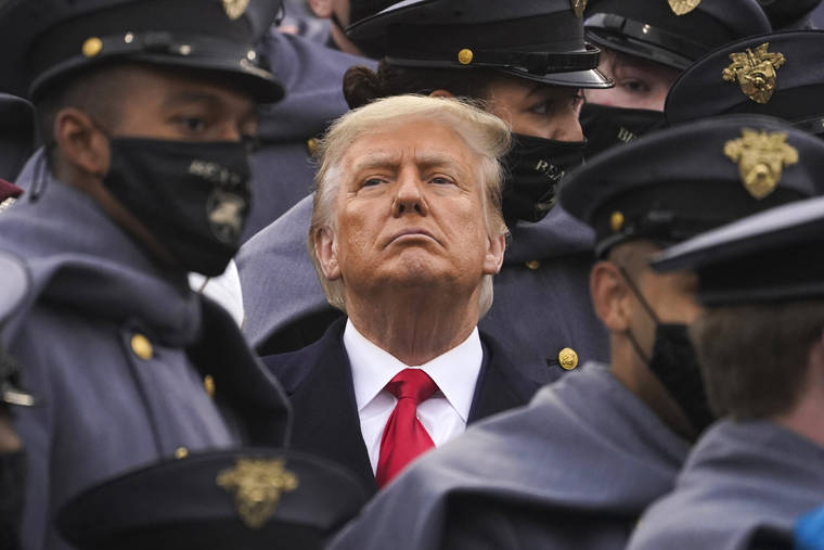 ASSOCIATED PRESS / DEC. 12
                                Surrounded by Army cadets, President Donald Trump watches the first half of the 121st Army-Navy Football Game in Michie Stadium at the United States Military Academy in West Point, N.Y.