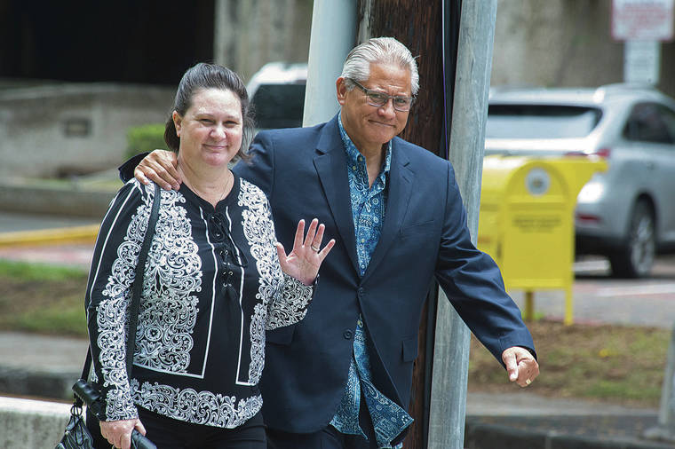 CRAIG T. KOJIMA / 2019
                                Katherine and Louis Kealoha leave the federal courthouse during their trial.