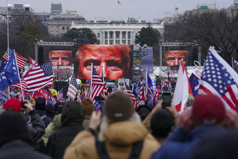 ASSOCIATED PRESS / JAN. 6
                                Trump supporters participate in a rally in Washington on Jan. 6, just before the U.S. Capitol siege. An AP review of records finds that members of President Donald Trump’s failed campaign were key players in the Washington rally that spawned a deadly assault on the U.S. Capitol last week.