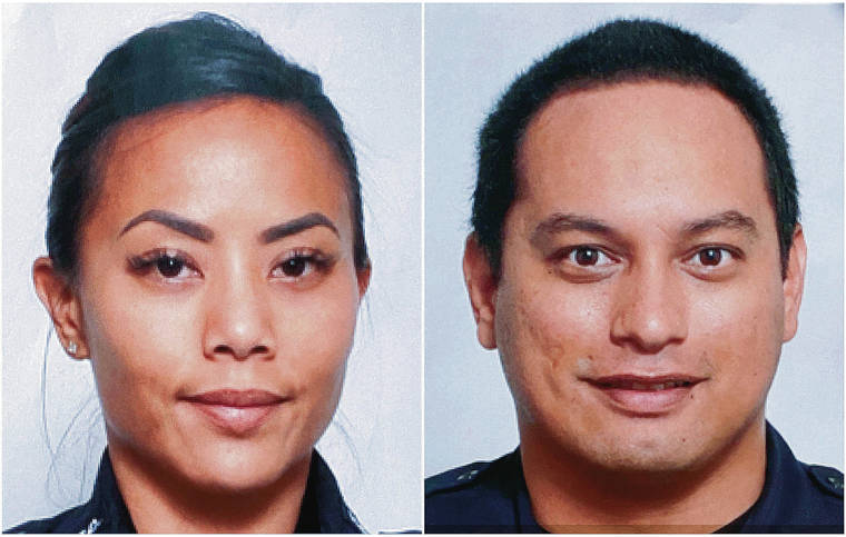 COURTESY HONOLULU POLICE DEPARTMENT VIA AP
                                The tragedy claimed the lives of officers Tiffany Enriquez, left, and Kaulike Kalama.