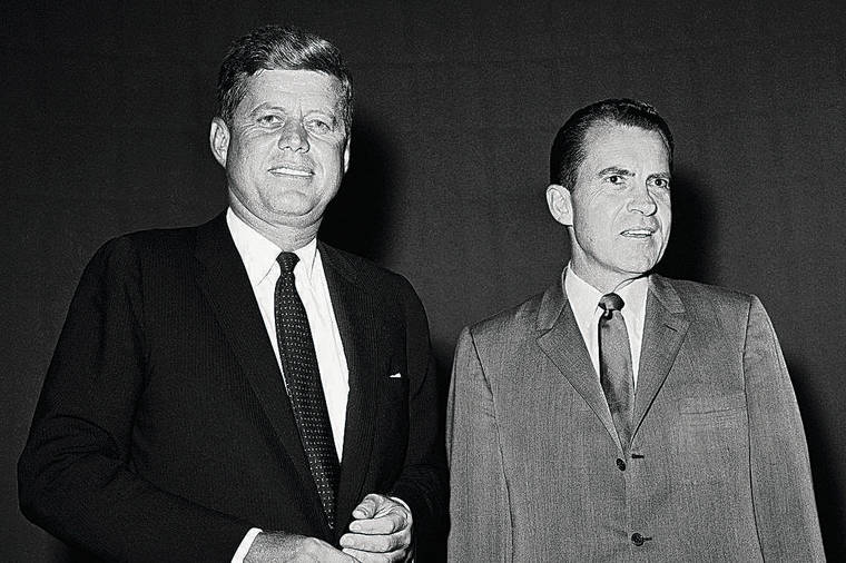 ASSOCIATED PRESS
                                Richard Nixon, right, beat John Kennedy, left, in the first count of Hawaii ballots in 1960. Kennedy won after a lengthy recount, causing two sets of electors to be “sent” to Washington, D.C.
