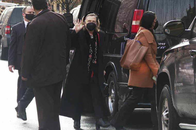 ASSOCIATED PRESS
                                Hillary Clinton arrives for the funeral of pioneering Black actor Cicely Tyson in the Harlem neighborhood of New York City. Tyson died Jan. 28. The New York-born actor was 96.