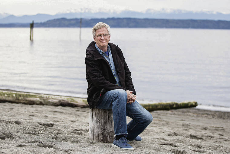 SEATTLE TIMES
                                Edmonds, Wash., resident Rick Steves on the beach in downtown Edmonds, is known for his guidebooks and popular European vacation tours. The coronavirus has essentially shut down his touring business.