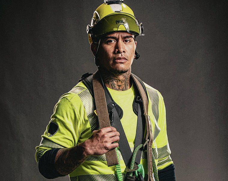 COURTESY CBS
                                Cyril Ontai III will be representing Hawaii and high-voltage linemen nationwide when the second season of the CBS reality show, “Tough as Nails,” premieres Wednesday.