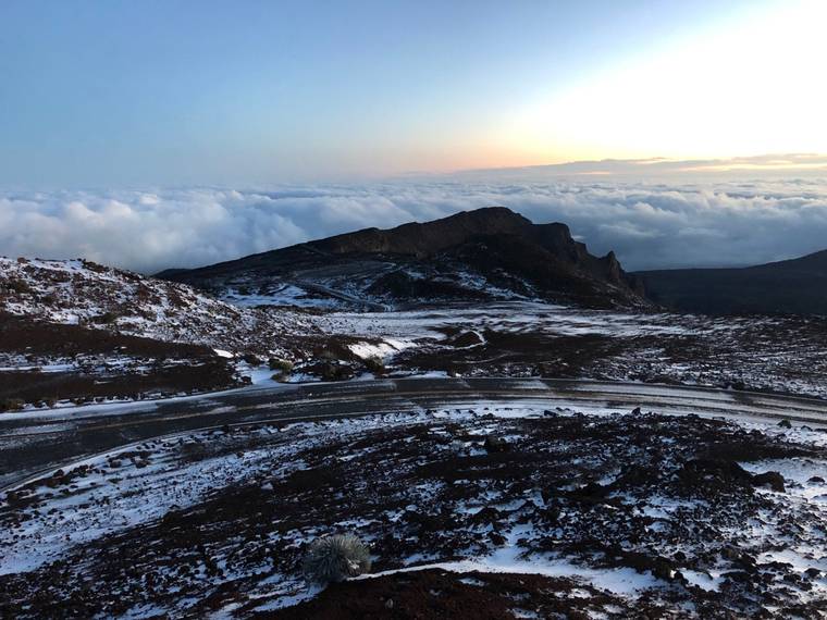 COURTESY NATIONAL PARK SERVICE
                                Haleakala following this week’s winter weather.